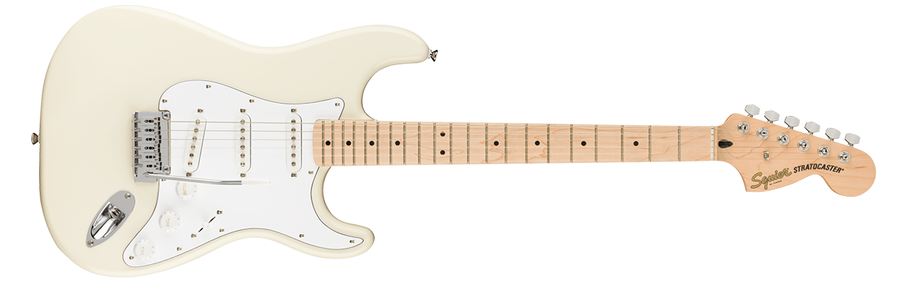 Squier Affinity Stratocaster, Maple Fingerboard, White Pickguard, Olympic White