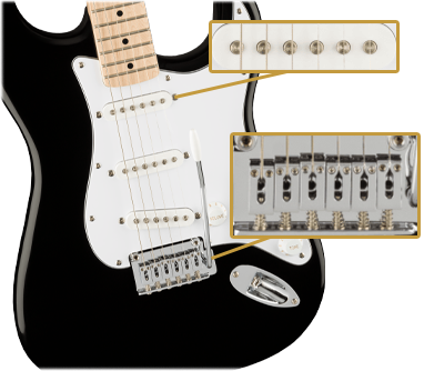 Squier Affinity Stratocaster, Maple Fingerboard, White Pickguard, Black