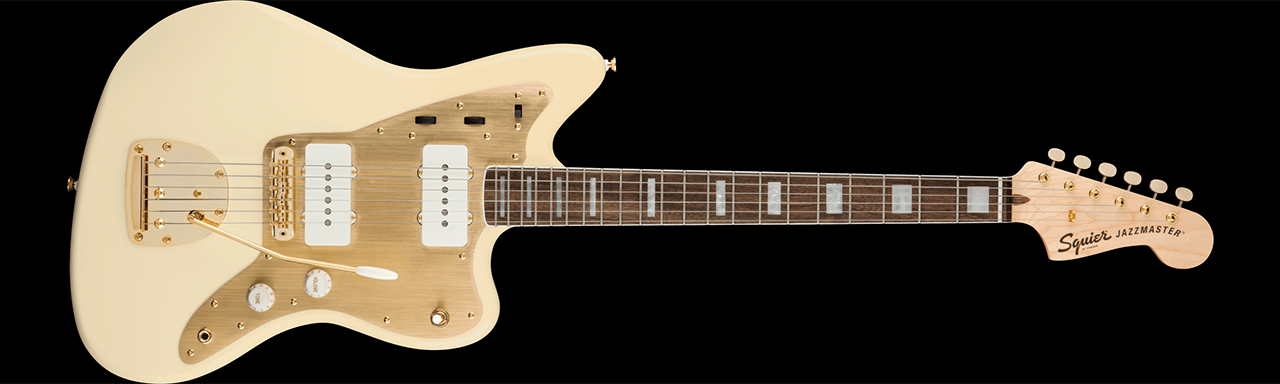 Squier 40th Anniversary Jazzmaster Gold Edition (Olympic White)