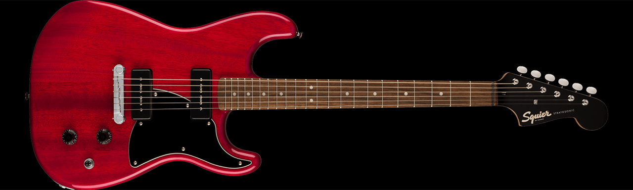 Squier Paranormal Strat-O-Sonic Crimson Red Transparent