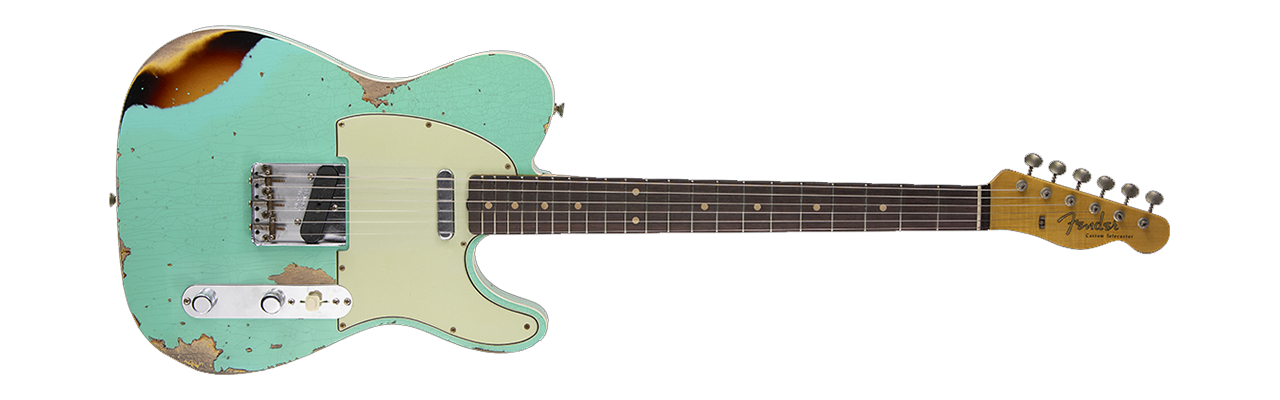 Fender Custom Shop LTD Edition '60 Telecaster Custom Heavy Relic, Aged Seafoam Green Over 3 Colour Sunburst