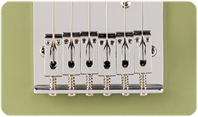 6-SADDLE STRING-THROUGH-BODY TELE BRIDGE WITH BLOCK STEEL SADDLES