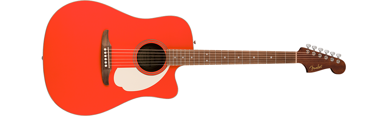 Fender California Standard Redondo™ CE, Spruce Top, White Pickguard, Fiesta Red