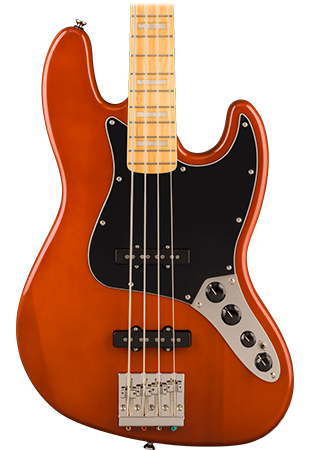 Squier Classic Vibe™ Active '70s Jazz Bass®, Maple Fingerboard, Black Pickguard, Mocha