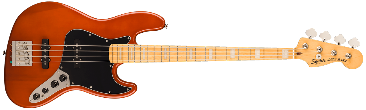 Squier Classic Vibe™ Active '70s Jazz Bass®, Maple Fingerboard, Black Pickguard, Mocha