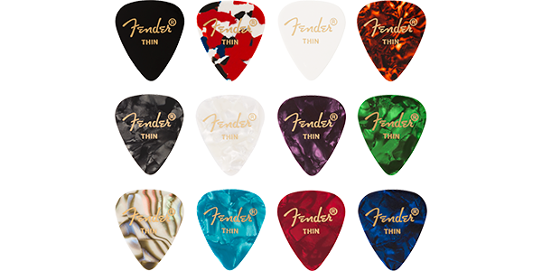 Fender Celluloid Medley Picks 351 Shape Thin 12 Pack