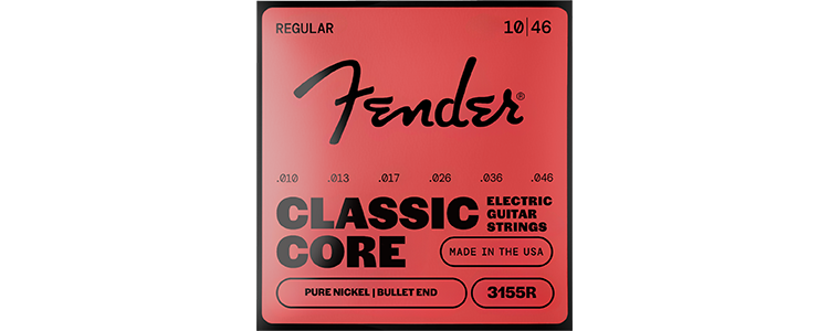 Fender Classic Core Bullets™ 3155L Guitar Strings, Pure Nickel, Bullet End, Gauges .009-.042