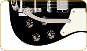 Squier Paranormal Troublemaker Telecaster® Deluxe Bigsby®, Laurel Fingerboard, Parchment Pickguard, Black