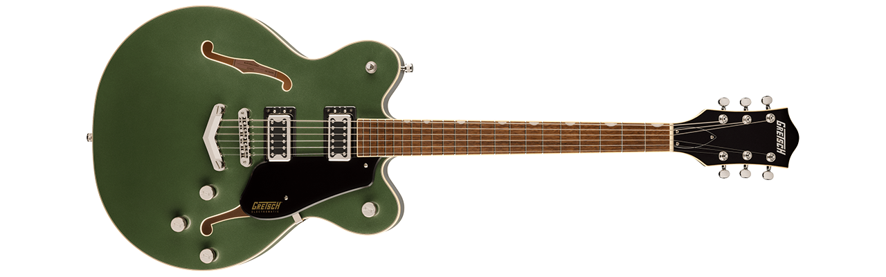 G5622 Electromatic Center Block Double-Cut with V-Stoptail Olive Metallic