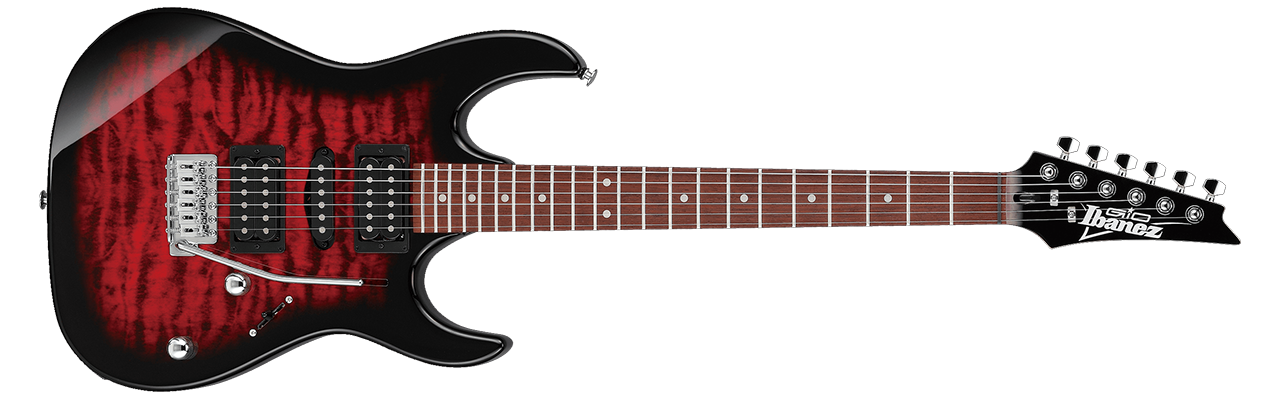 Ibanez GRX70QA Transparent Red Burst
