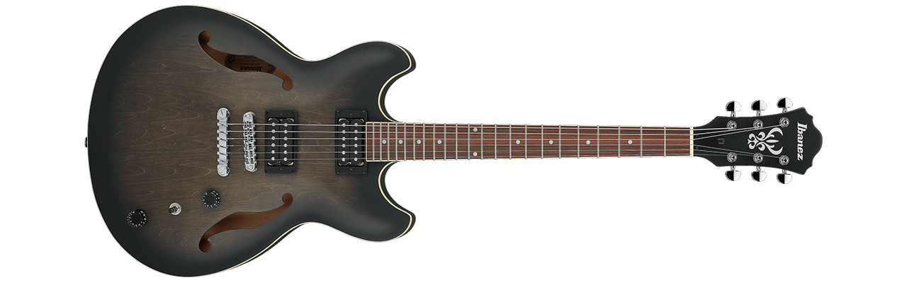 Ibanez Artcore Series  - AS53-TKF<br>(Transparent Black Flat)