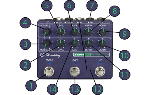Keeley - 'Super Mod Workstation' Multi FX Pedal LN107704 - KE