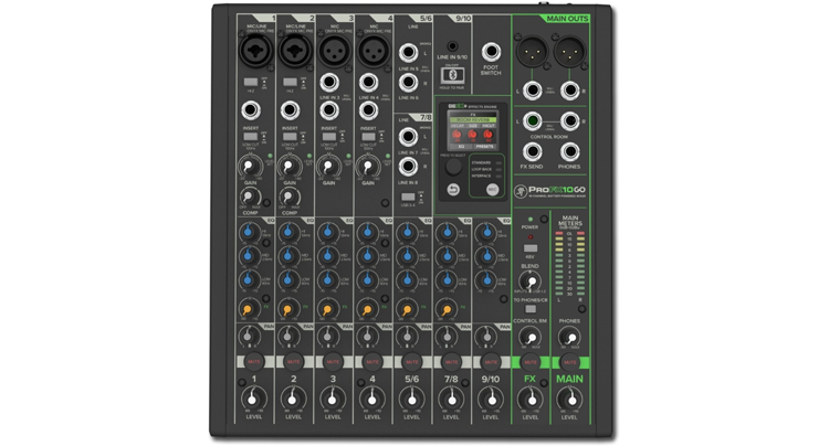 Mackie ProFX10 GO 10-Channel Battery-Powered Analogue Mixer
