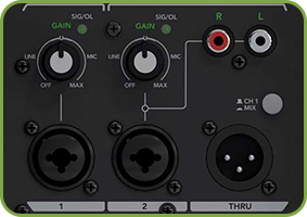 2-channel mixer built-in