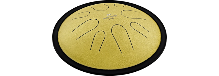 meinl 10 Compact Steel Tongue Drum, D Minor, 8 Notes, 432 Hz, Gold