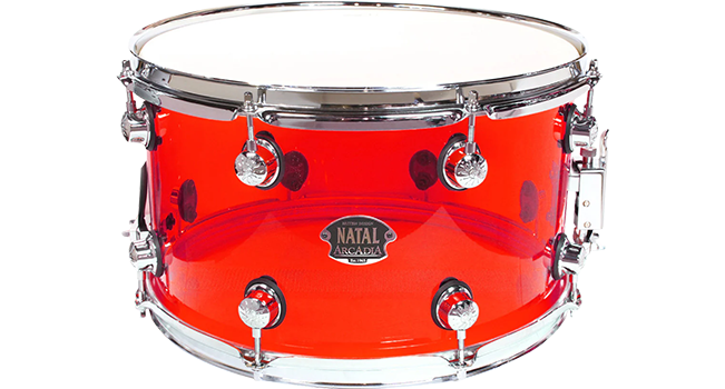 Natal Arcadia Acrylic Snare Drum Transparent Red