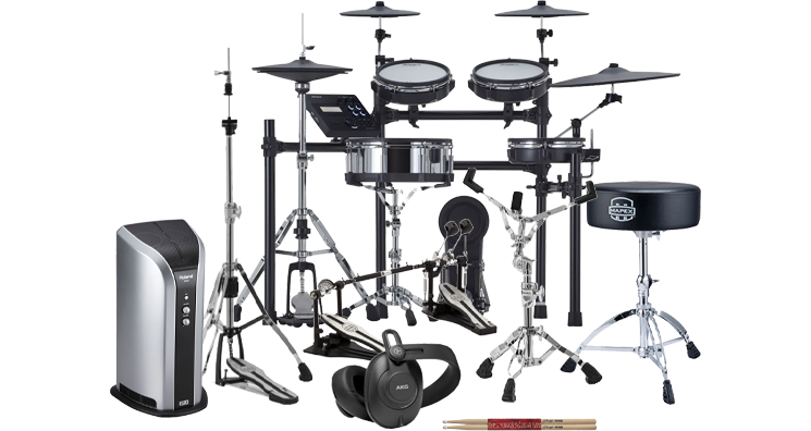 Roland electronic drum kit on sale double kick