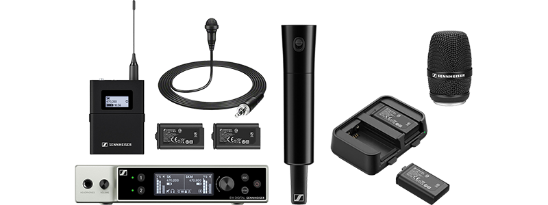 Sennheiser EW-DX SK / SKM-S Base Set (U1/5) + MMK 965 + ME2, EWD Charging Kit and Batteries