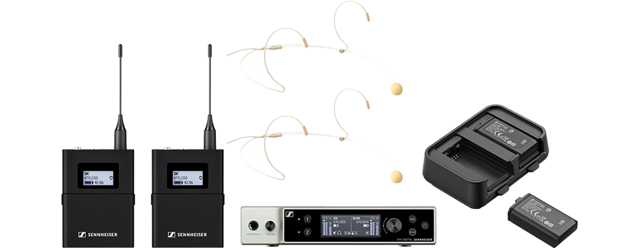 Sennheiser EW-DX Transmitter and Receiver and Proel Headset bundle
