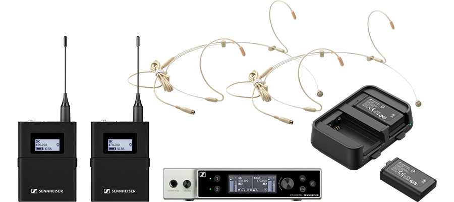 Sennheiser EW-DX Transmitter and Receiver and Proel Headset bundle