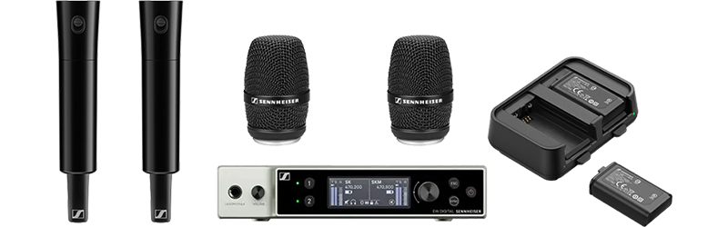 Sennheiser EW-DX EM 2  EW-DX SKM-S (S1-10) Handheld Transmitter MMK 965 Mic Capsules EWD Charge Kit and Batteries