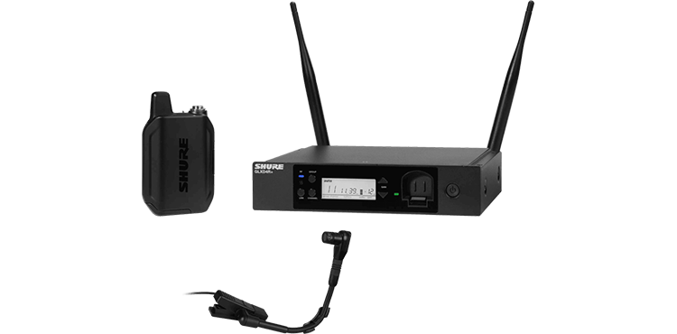 Shure GLXD14R+/B98 Digital Wireless Rack System with BETA®98H Flexible Gooseneck Microphone