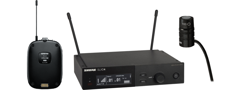 Shure SLX-D Wireless with WL183 Omnidirectional TQG Mic, 120 dB