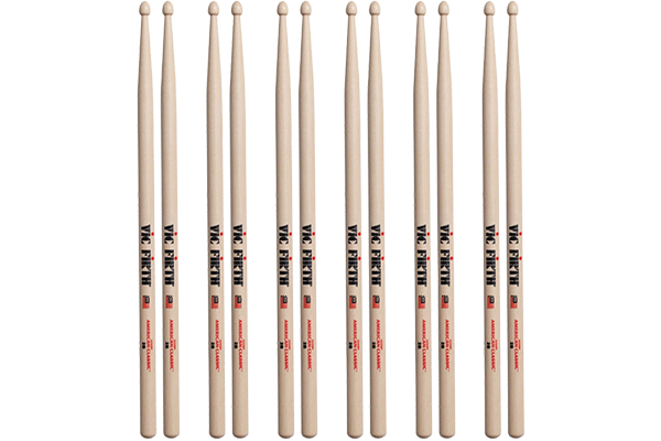 Vic Firth American Classic 2B Hickory Drumsticks Wood Tip