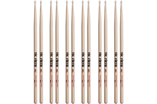 Vic Firth American Classic 5A Hickory Drumsticks, Nylon Tip