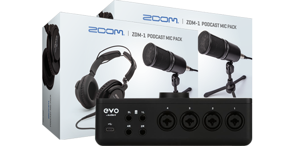 Audient EVO Audio Interface Zoom ZDM-1 Podcast Mic Pack (Pair) LN112947  SCAN UK