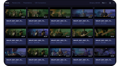 ATomos recording file menu