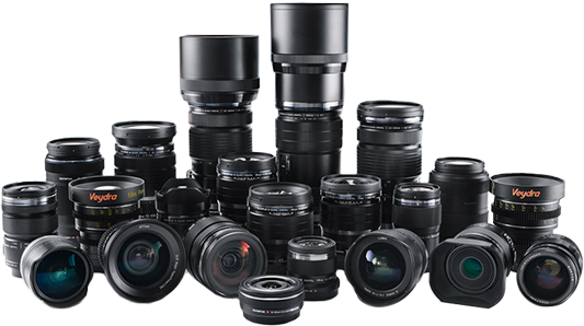a variety of mft lenses compatible with the blackmagic pocket cinema camera 4k