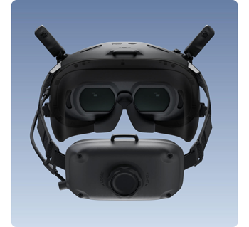 rendered image of DJI Goggles N3 showing rear strap and lenses