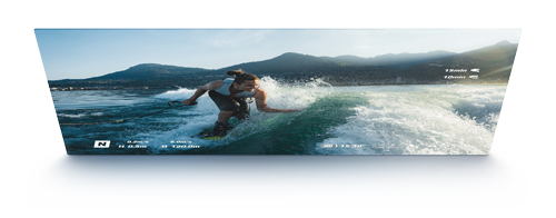 video still screen of surfer riding waves