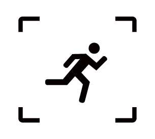 Subject tracking icon of man running
