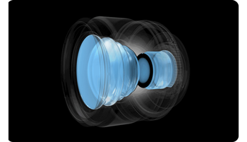 x-ray illustrated view of XF56mm R APD showing focusing elements