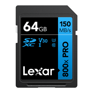 Lexar 64GB 800x Pro SDXC UHS-I Blue series Memory Card