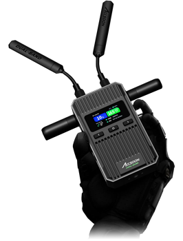 Robotic hand holding Accsoon CineView 2 Transmitter