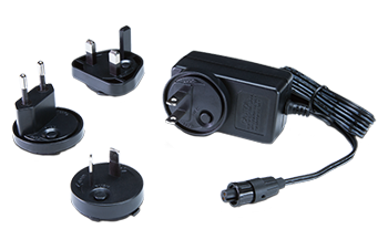 image of AJA converter power supply unit with multiple plug connectors