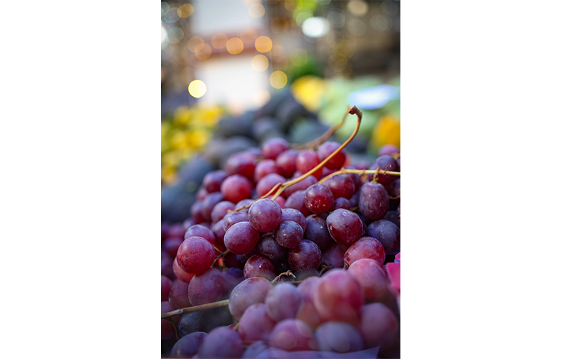 sample image of some red grapes close up taken on the canon r5 c