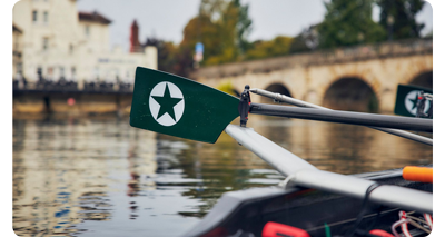 image of an oar at the side of a boat taken with the canon rf 24 lens