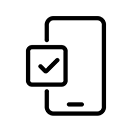 Smartphone with checkmark icon 