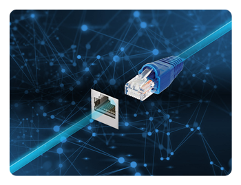 ethernet cable on a blue background