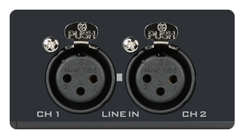close up of the 4k camera ptz xlr line-in inputs