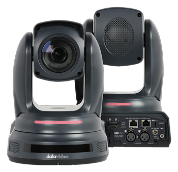 front and rear views of the 4k camera ptz showing the tally light