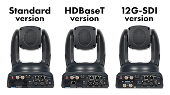 rear view of the different versions of the 4k camera ptz