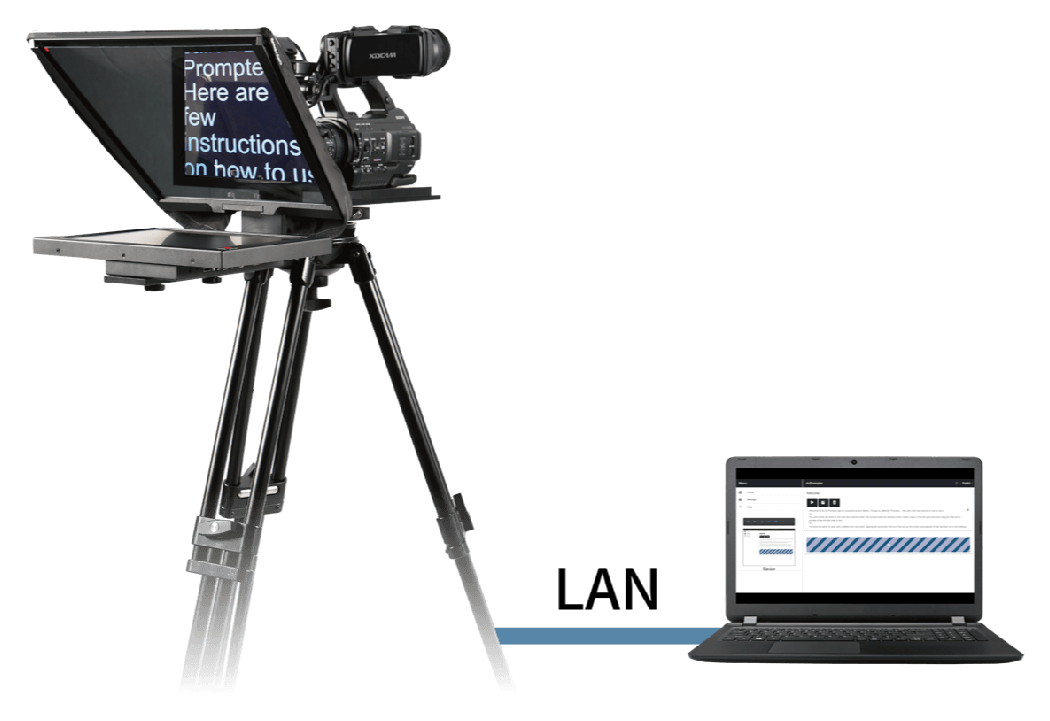 example of control over ethernet, Datavideo TP-700 Universal Large Screen Prompter Kit