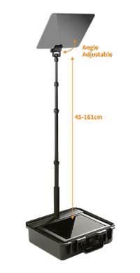 diagram showing the measurements for the teleprompter