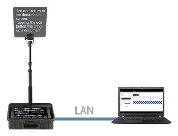 teleprompter lan control workflow