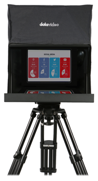 PTZ Camera Teleprompter showing a powerpoint presentation